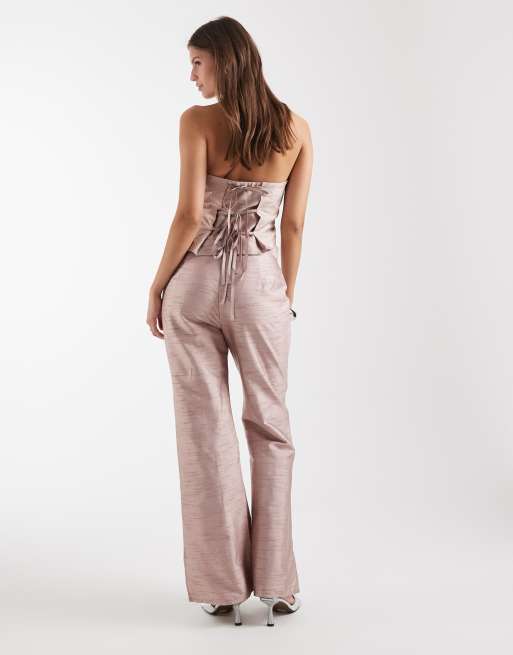 Laagam amelie textured sequin trouser in sand co-ord, 5 of 5