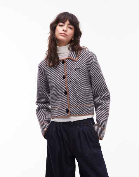 LAAGAM beverly striped cardigan in grey - view 1