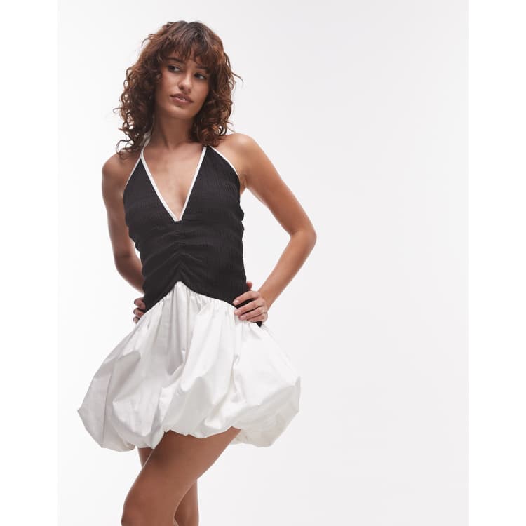 LAAGAM chloe puff ball halter mini dress | ASOS