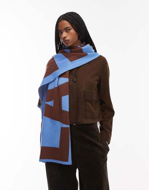 LAAGAM damson logo scarf in blue - view 1