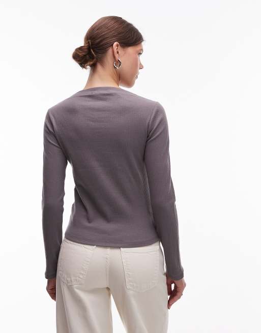 LAAGAM emory long sleeve t-shirt in grey, 4 of 4