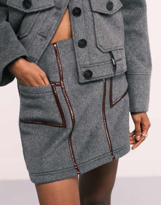 LAAGAM Frankie high waist skirt in gray, 4 of 5