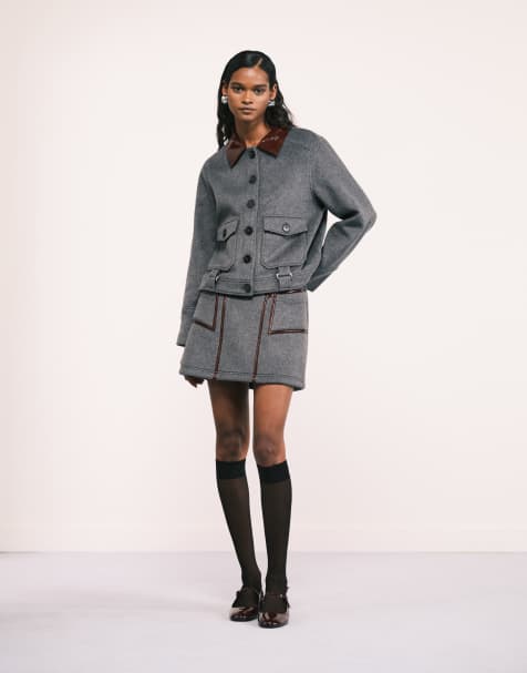 LAAGAM Frankie high waist skirt in grey - view 1