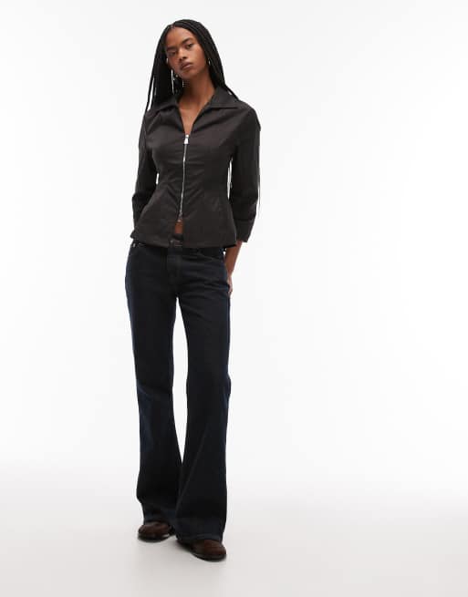 LAAGAM harlem zippered shirt in black, 4 of 4