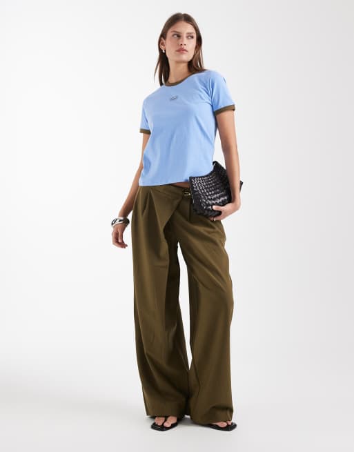Laagam hera contrast ringer t-shirt in blue, 2 of 4