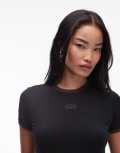 [Laagam] LAAGAM Hera cotton logo ringer t-shirt in black S Black Brown
