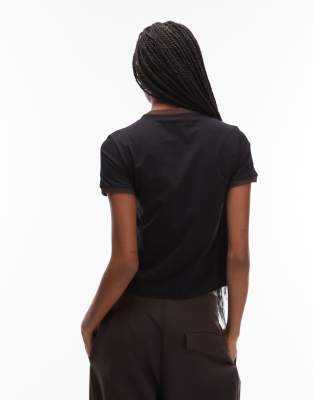 Laagam Hera Cotton Logo Ringer T-shirt In Black