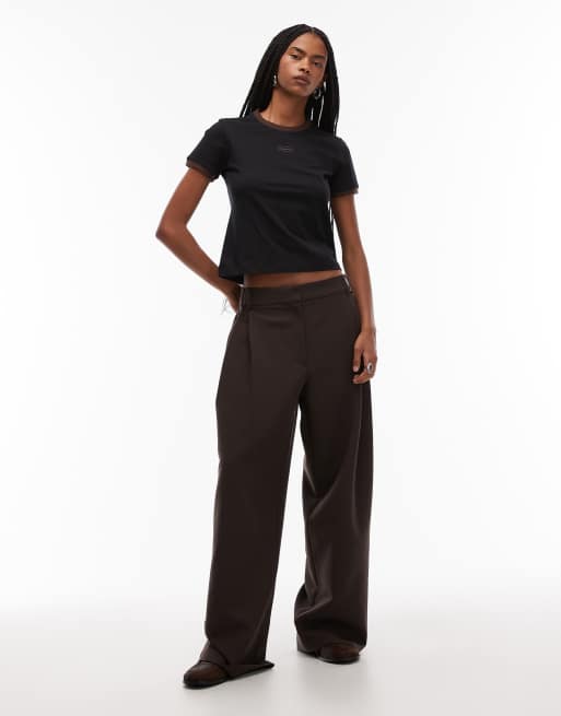 LAAGAM hera cotton logo ringer t-shirt in black, 4 of 4