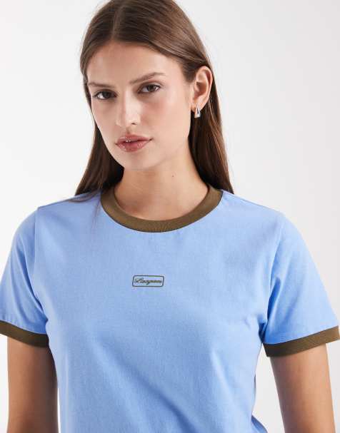 Laagam – Hera – Ringer-T-Shirt in Blau mit Kontrastdesign - view 1