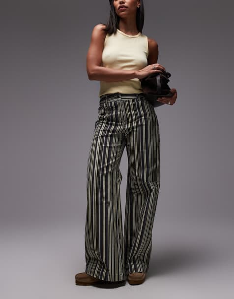 LAAGAM Holly corduroy pants in grey stripe - view 1