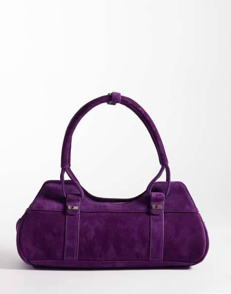Laagam jane suede shoulder bag in aubergine purple - view 1