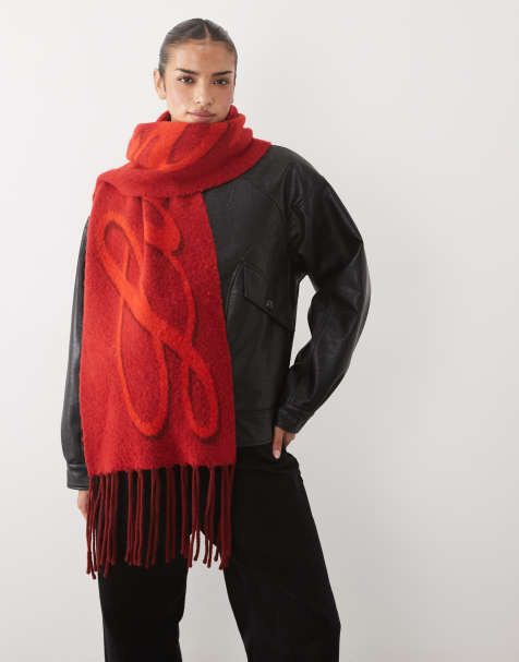 Laagam juno knitted scarf in red tonal - view 1