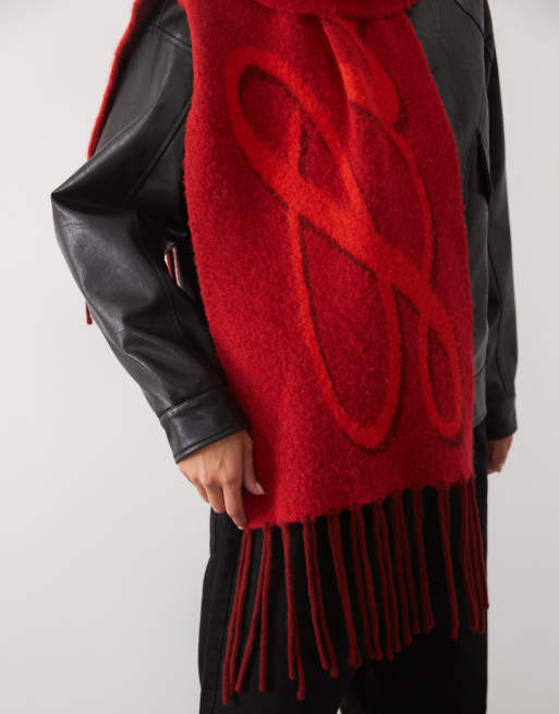 Laagam juno knitted scarf in red tonal, 3 of 3