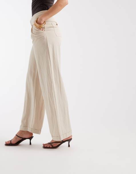 Laagam leia tailored flow wide leg pants in sand - view 1