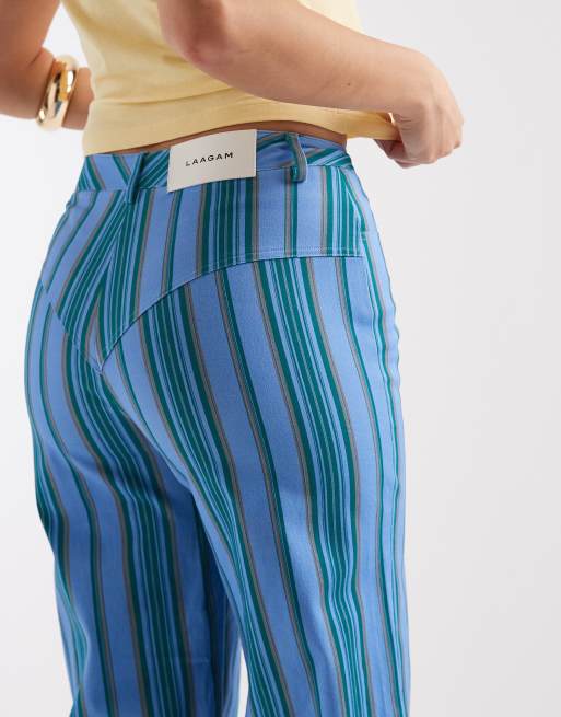 Laagam - Leroy - Lavtaljede bukser med blå striber i twill, 2 af 5