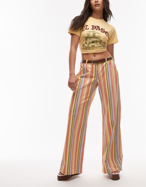 LAAGAM leroy yellow striped twill pants - view 1