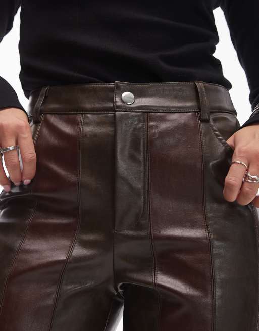 LAAGAM maia high waist pants in contrast black and brown stripe, 5 of 5