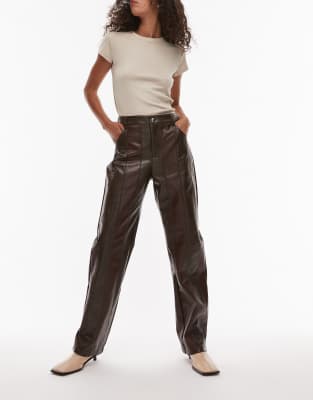 Laagam Maia High Waist Pants In Brown
