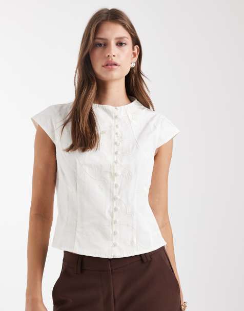 Laagam - Melani - Asymmetrische blouse in wit - view 1