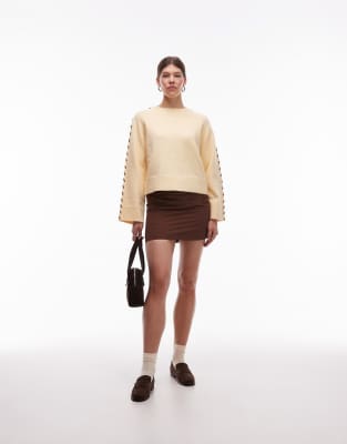 Laagam Melbourne Pannacotta Long Sleeve Knit Sweatshirt In Neutral