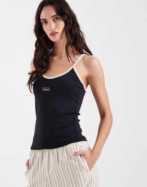 Laagam - Memfis - Débardeur à bretelles contrastantes - Noir - view 1