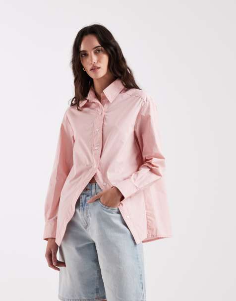 Laagam - No Boyfriend - Chemise asymétrique fendue sur le devant - Rose - view 1
