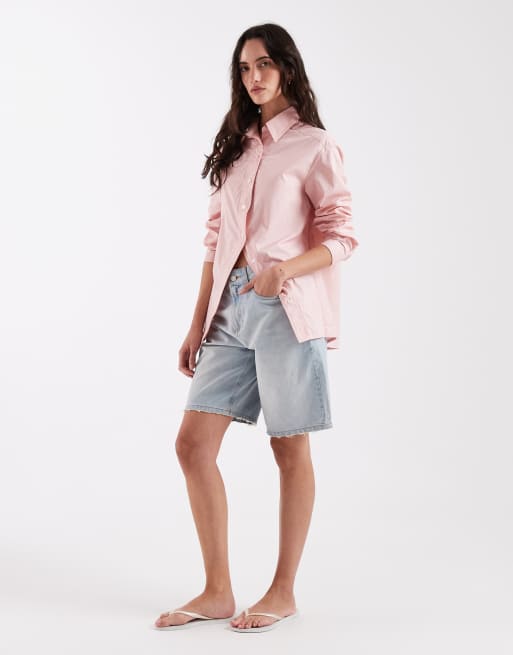 Laagam - No boyfriend - Overhemd met asymmetrische split aan de voorkant in roze, 2 van 4