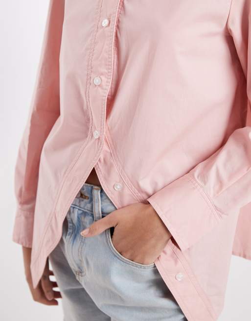 Laagam - No boyfriend - Overhemd met asymmetrische split aan de voorkant in roze, 3 van 4