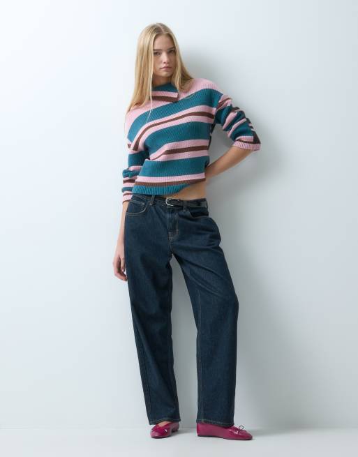 Laagam Nolie striped knitted jumper in pink and green, 4 of 4