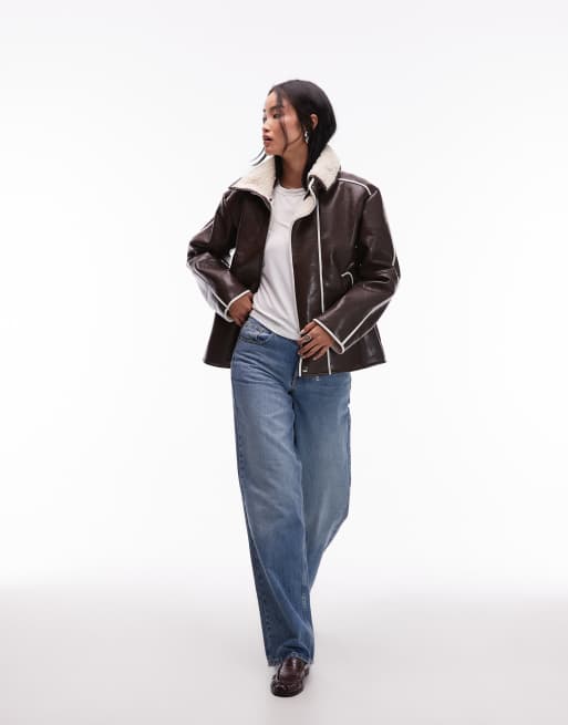 LAAGAM nora shearling coat in brown, 2 of 4
