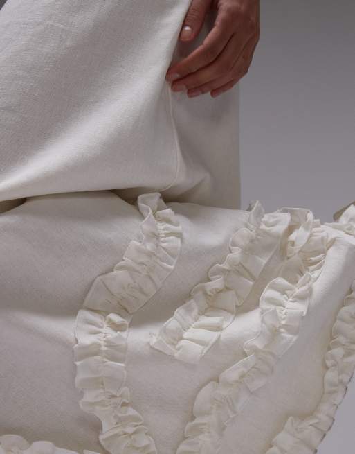LAAGAM pinot maxi linen mix skirt in white, 3 of 5