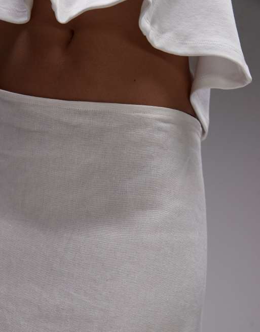 LAAGAM pinot maxi linen mix skirt in white, 5 of 5