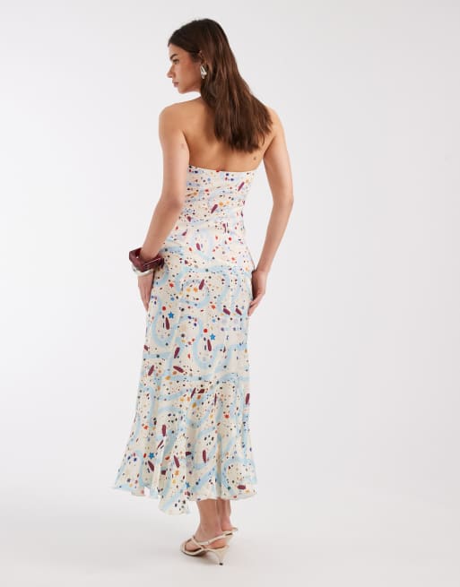 Laagam - Polly - Robe bandeau mi-longue à pois - Multicolore, 3 de 4