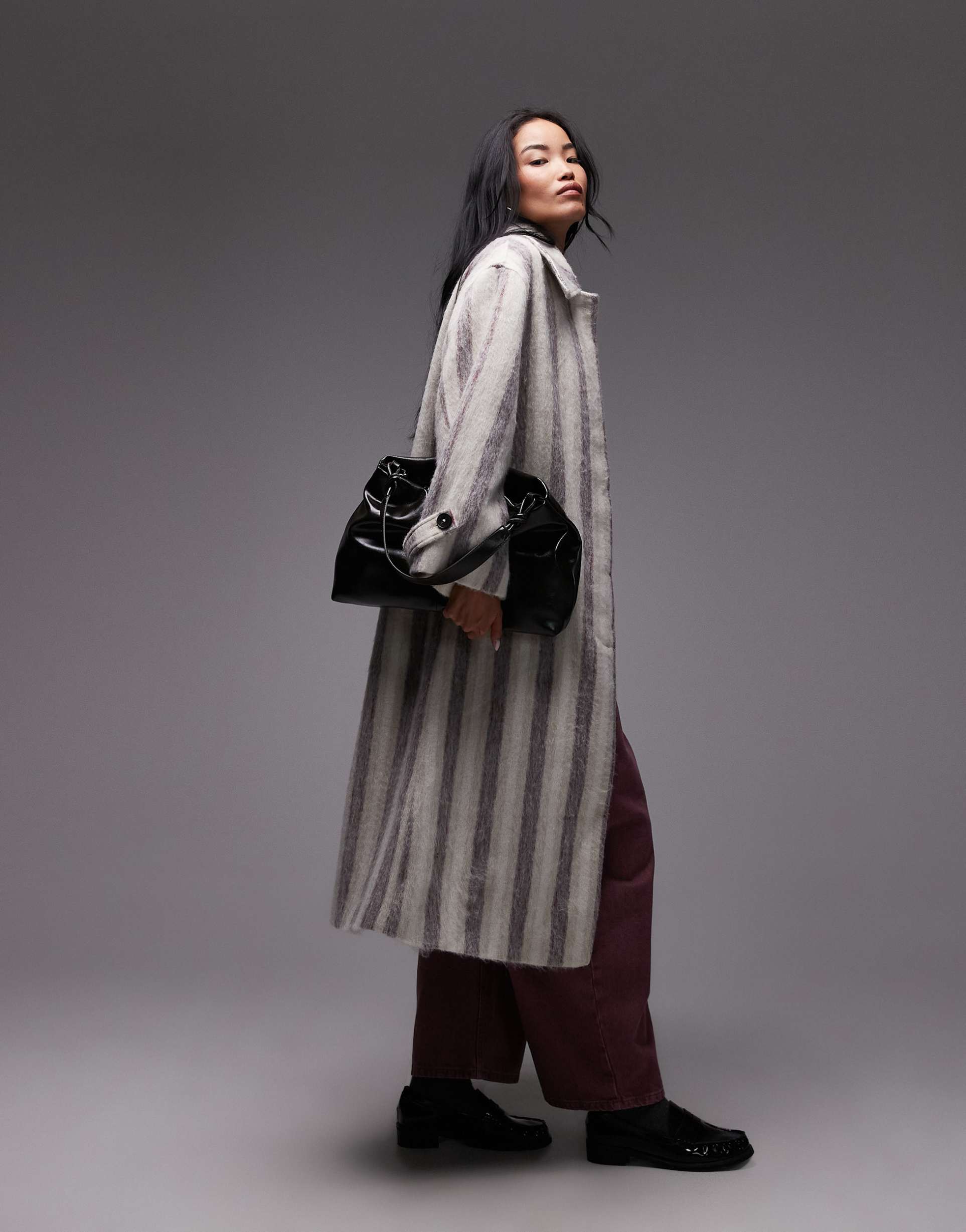 laagam portobello striped long coat