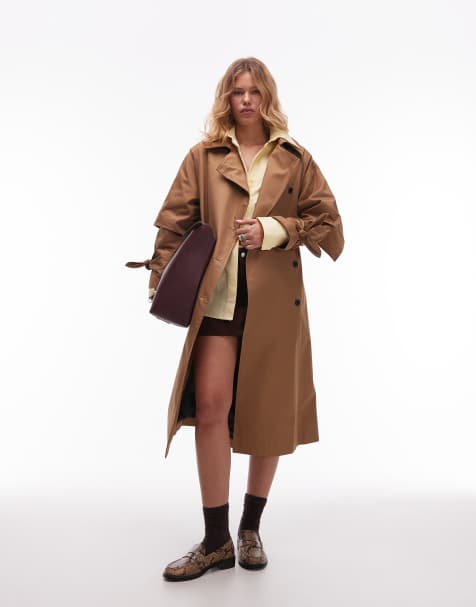 LAAGAM prague oversized trench coat in brown - view 1
