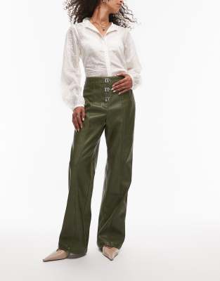 Laagam Ronnie High Rise Pants In Green