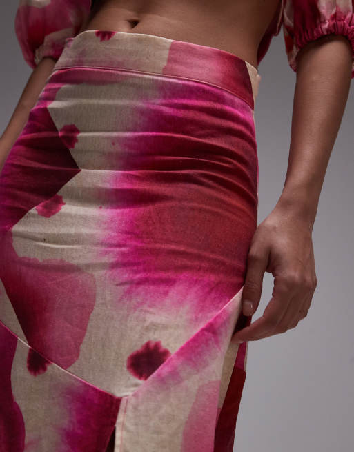 LAAGAM rose maxi skirt in pink co-ord, 2 of 4