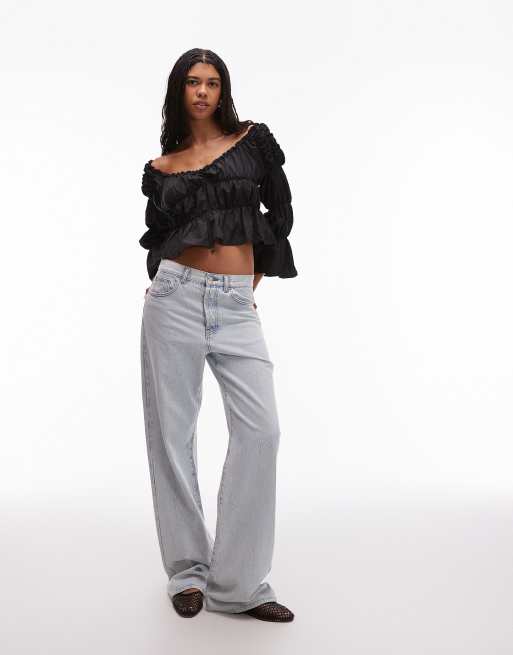 LAAGAM sadie linen ruched blouse in black, 3 of 4