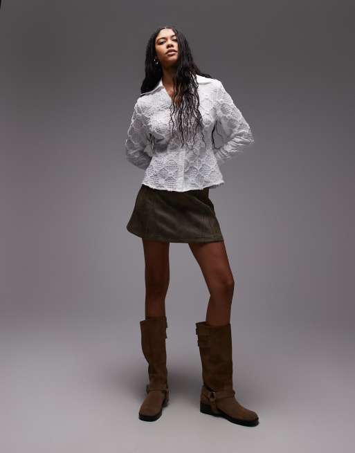 LAAGAM sally fitted textured blouse in white, 4 of 4