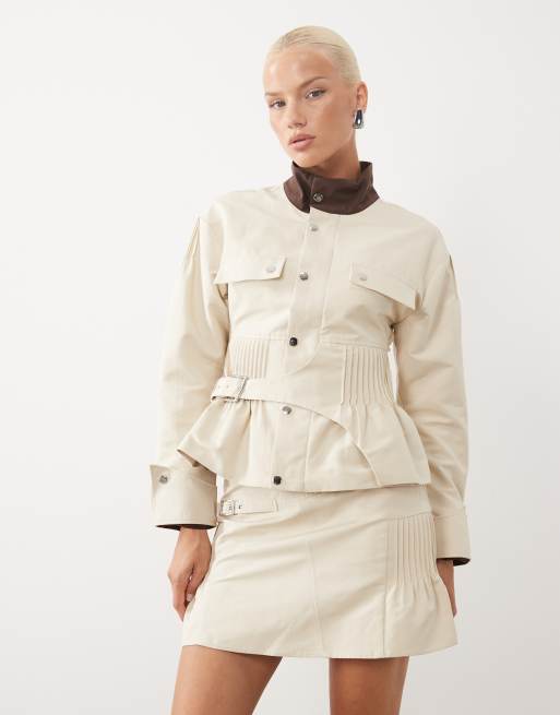 Laagam solace mini skirt in ecru co-ord, 2 of 5