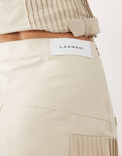 Laagam solace mini skirt in ecru co-ord, 5 of 5