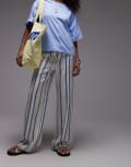 [Laagam] Laagam Tashi striped flow pants in ecru and blue-White 14 Ecru