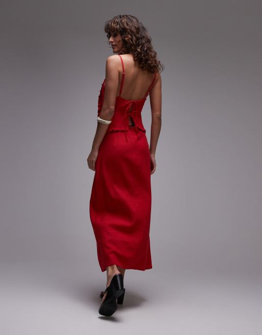 knee length dresses for ladies Augusta Midi Linen Dress main image 0