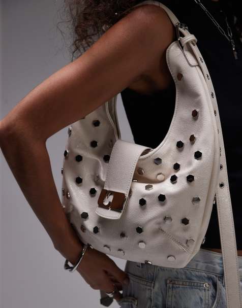 Laagam vixen studded bag in white - view 1