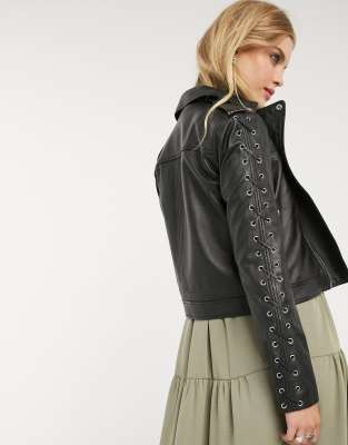 Lace hot sale leather jacket