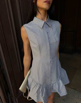 Labelrail X Barbara Ines Fitted Ripstop Button Through Mini Dress