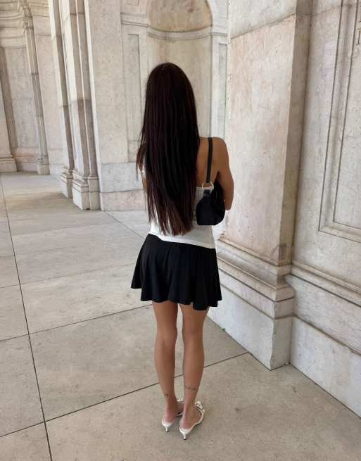 Labelrail x Barbara Ines skirt overlay shorts in black, 3 of 4
