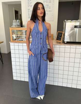 x Barbara Ines striped vest top in blue - part of a set