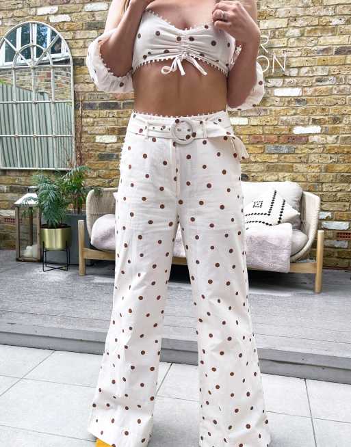 Labelrail x Collyer Twins - Broek met ceintuur in verspreide stippenprint, deel van co-ord set, 3 van 4