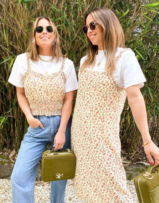 Labelrail x Collyer Twins – Kurzes, gekräuseltes Oberteil mit zartem Blumenmuster, 4 von 4
